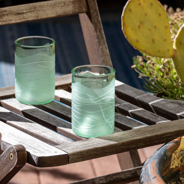 Twist Recycled Glass Drinking Glasses - Set of 4