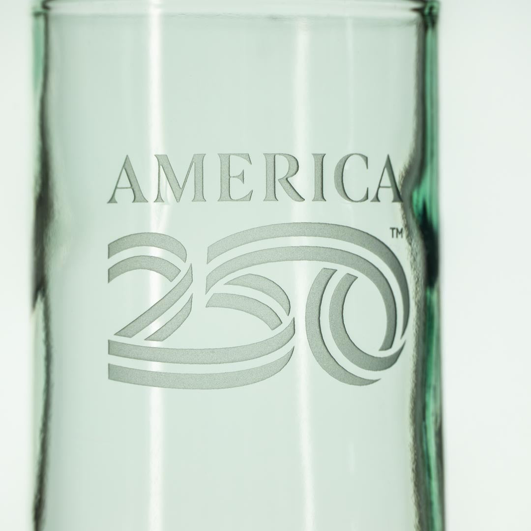America 250 Twice Around 12oz Antique Green Tumbler by Rolf Glass