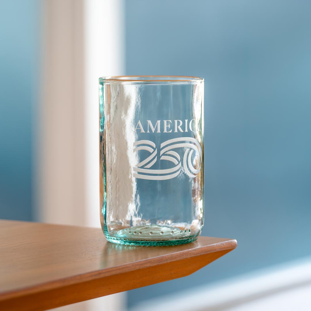 America 250 Twice Around 12oz Antique Green Tumbler by Rolf Glass
