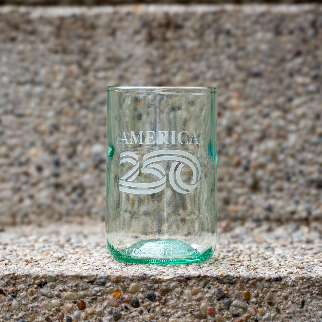 America 250 Twice Around 12oz Antique Green Tumbler by Rolf Glass