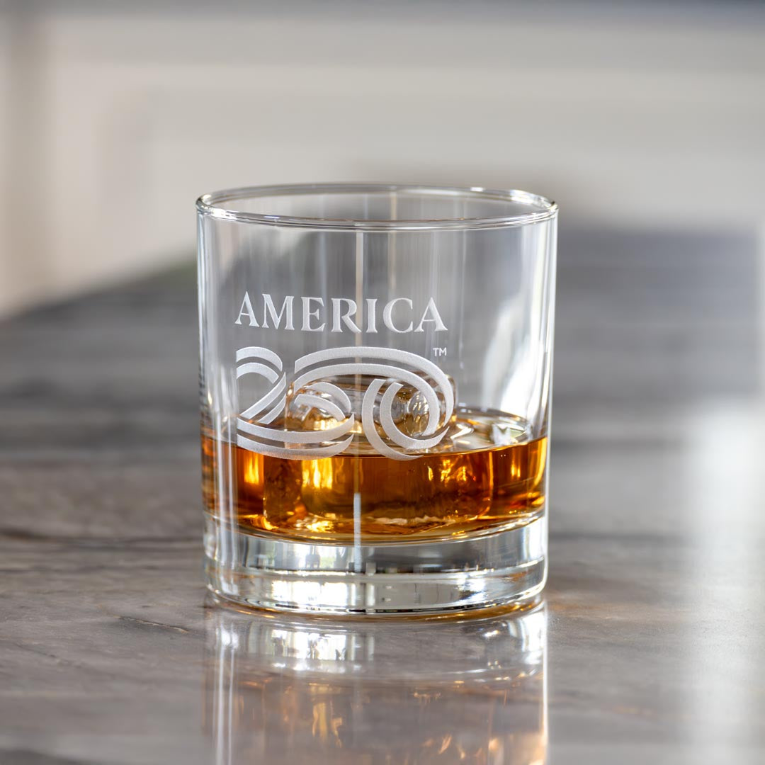 America 250 1776 10oz On The Rocks Whiskey Cocktail Glass by Rolf Glass