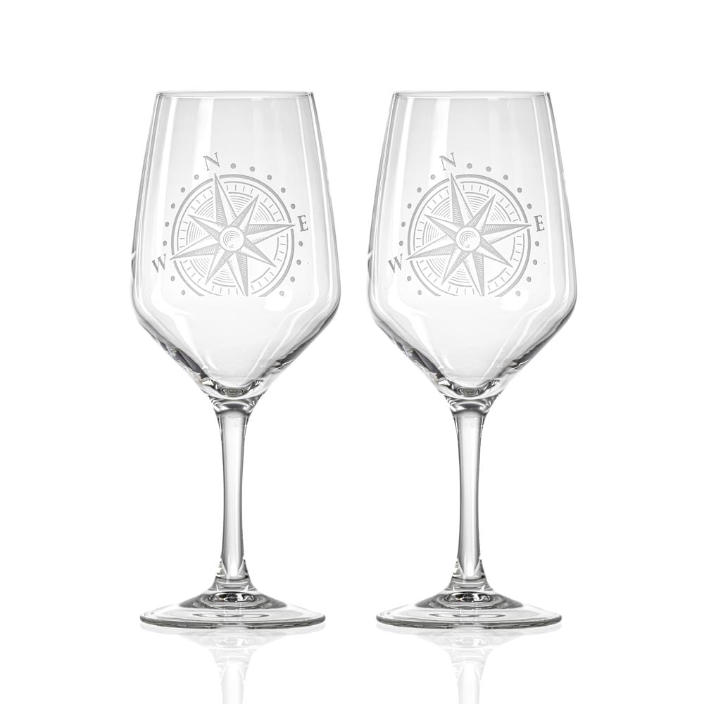 Rolf Glass Compass Star 19.5oz All Purpose Wine Glass set of 2