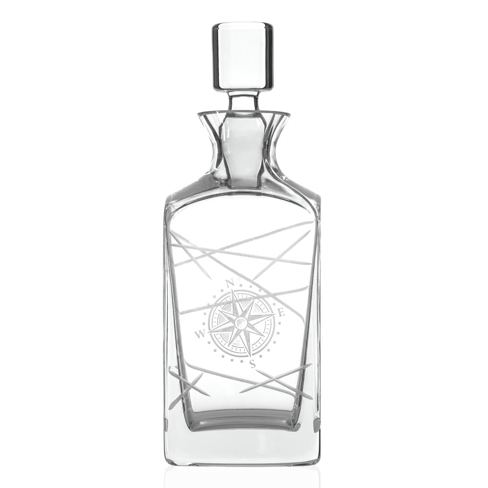 Rolf Glass Compass Star Longitude 34oz Whiskey Decanter