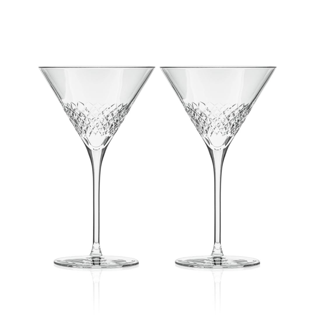 Diamond 10oz Martini Cocktail Glass Set of 2 by Rolf Glass