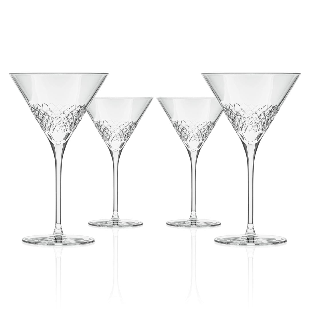 Diamond 10oz Martini Cocktail Glass Set of 4 by Rolf Glass