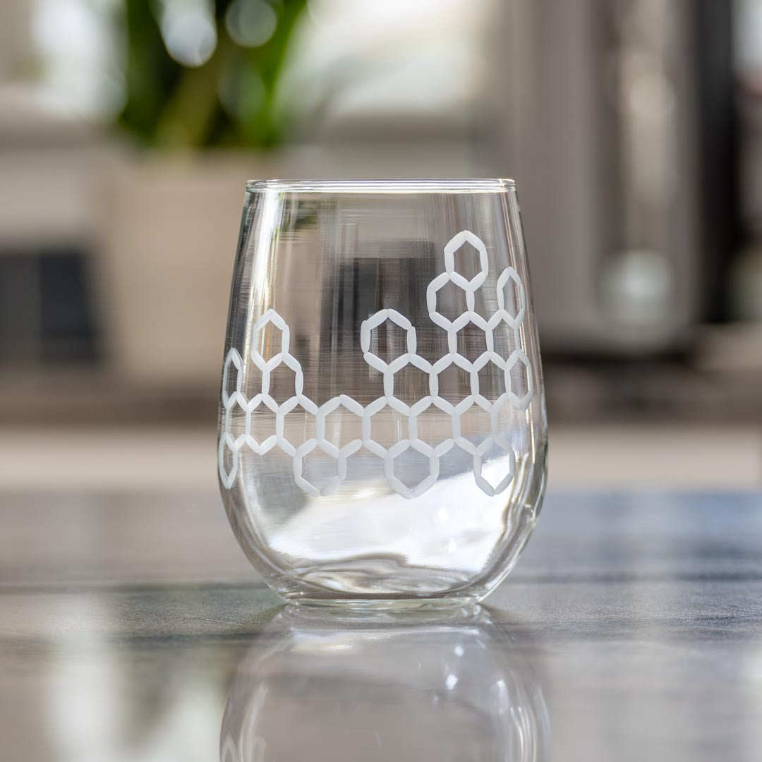 Honeycomb 17oz Stemless Wine Glass by Rolf Glass