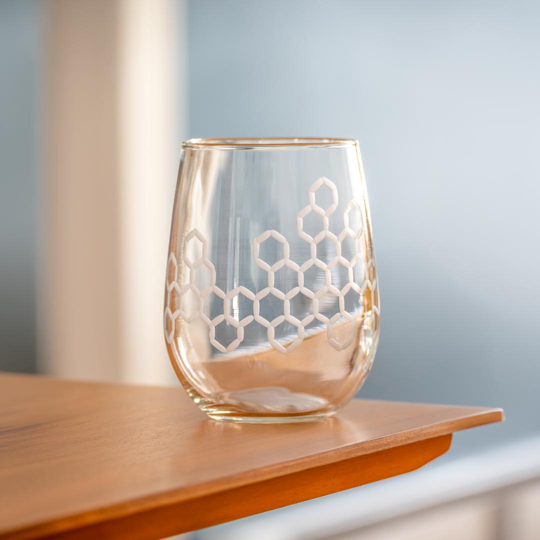 Honeycomb 17oz Stemless Wine Glass by Rolf Glass
