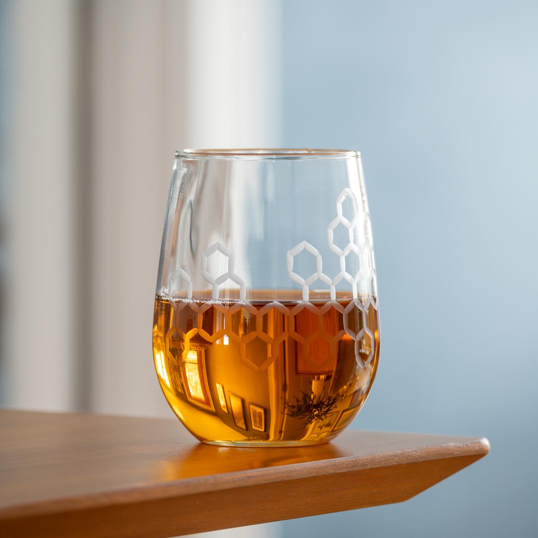 Honeycomb 17oz Stemless Wine Glass by Rolf Glass