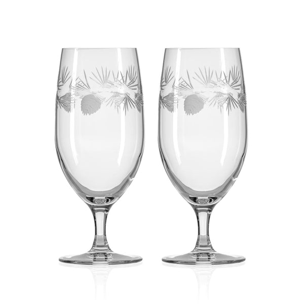 Icy Pine 16oz footed iced tea glass set of 2 by Rolf Glass