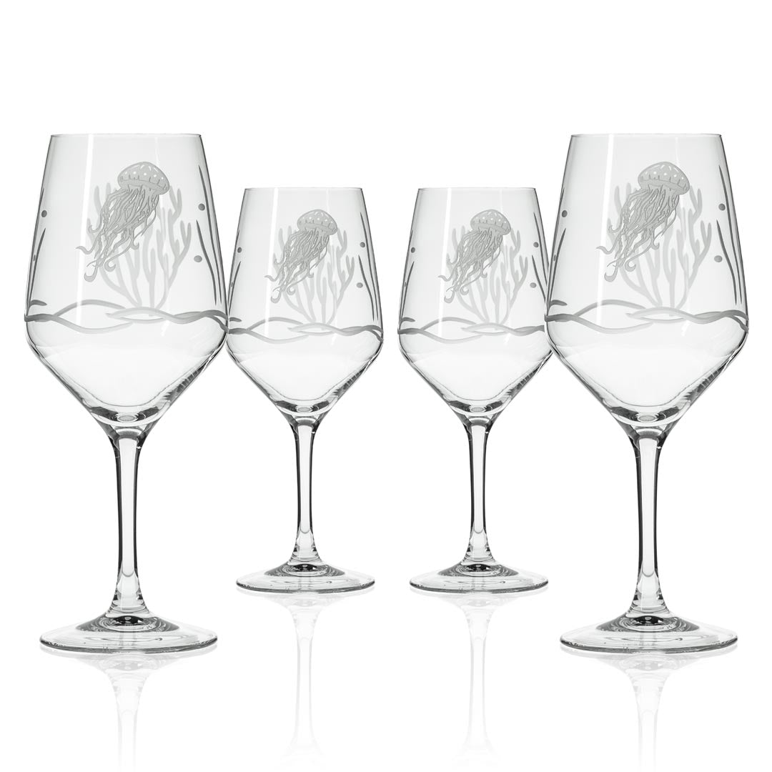 Jellyfish 19.5oz All Purpose Wine Glass Set of 4 by Rolf Glass