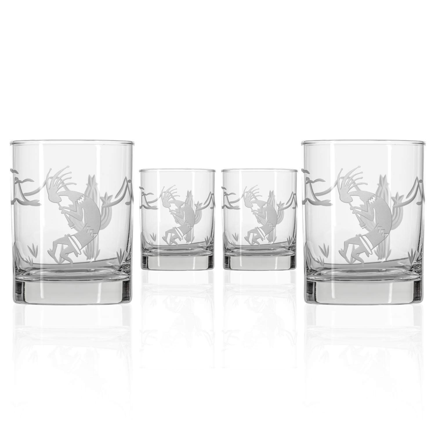 Kokopelli Desert 13oz whiskey glass by Rolf Glass Set of 4