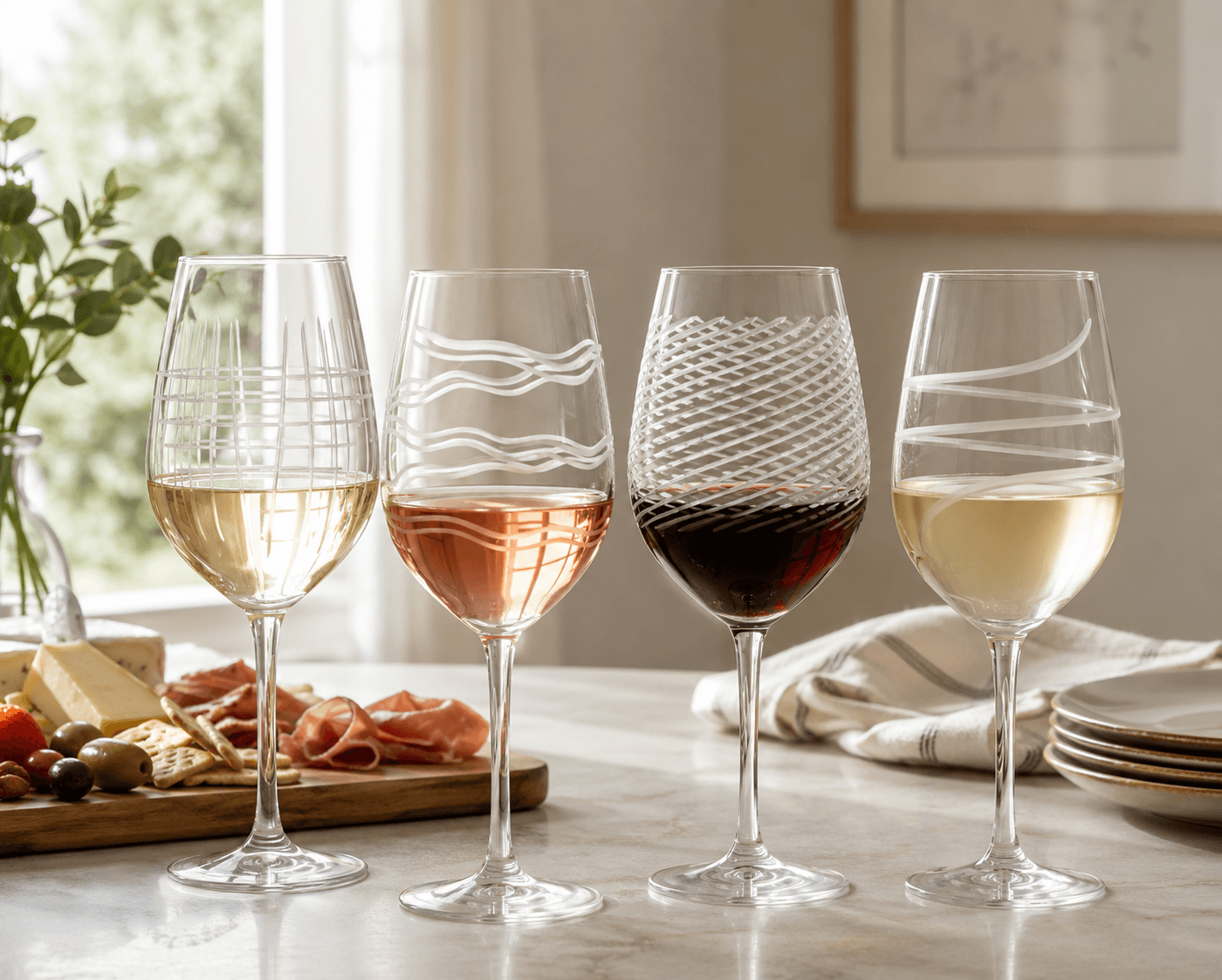 Rolf Glass Symmetry All Purpose Wine Glasses Set of 4