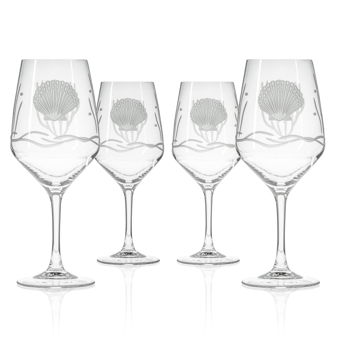 Scallop Shell 19.5oz All Purpose Wine Glass Set of 4 by Rolf Glass