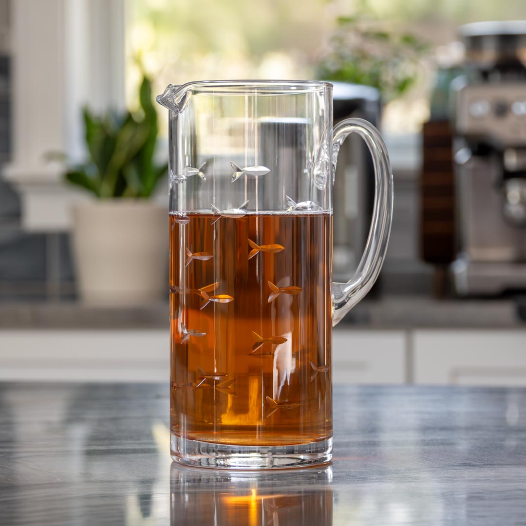 School of Fish 44oz Martini Glass Pitcher by Rolf Glass