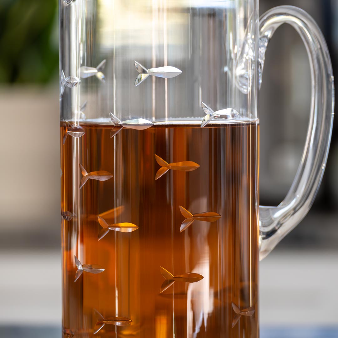 School of Fish 44oz Martini Glass Pitcher by Rolf Glass