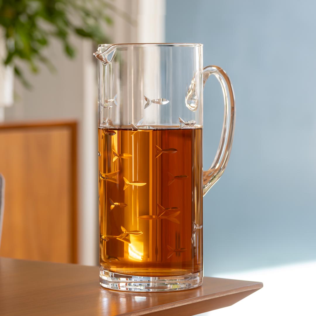 School of Fish 44oz Martini Glass Pitcher by Rolf Glass