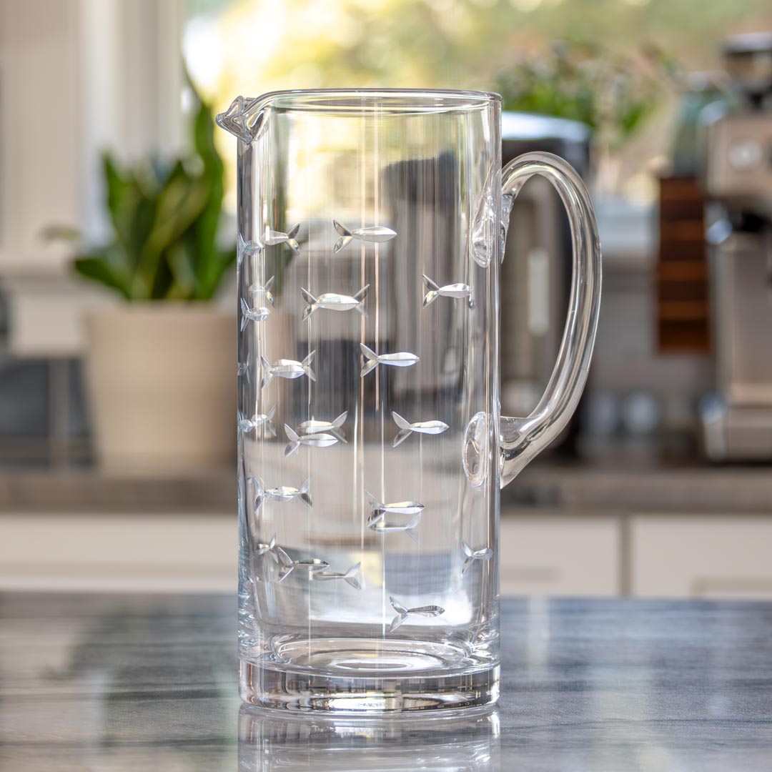 School of Fish 44oz Martini Glass Pitcher by Rolf Glass