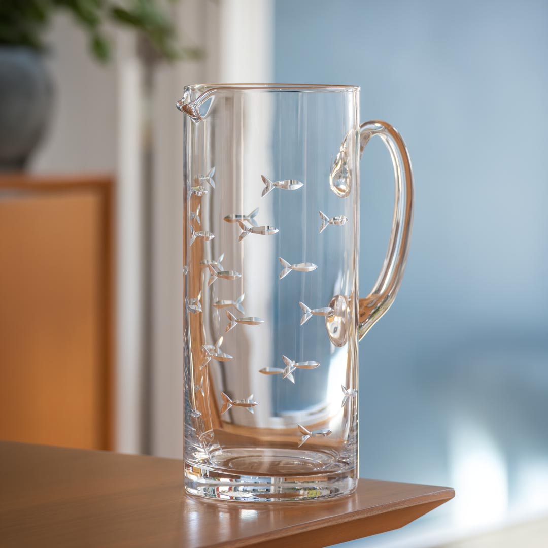 School of Fish 44oz Martini Glass Pitcher by Rolf Glass