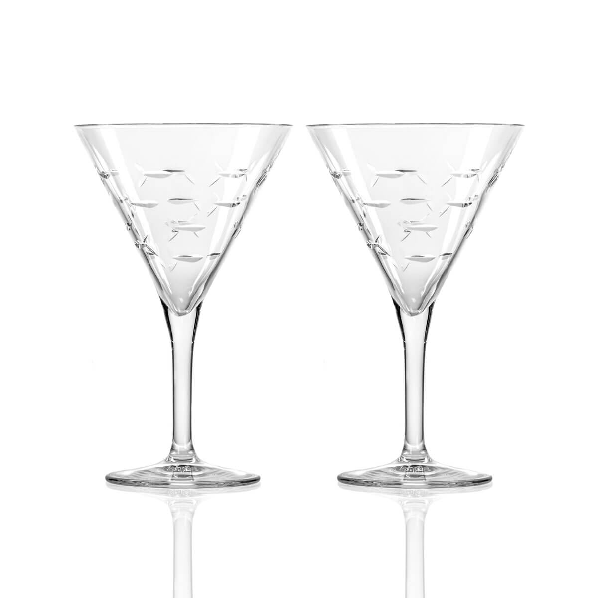 Rolf Glass School of Fish 7.5oz Martini Cocktail Glass