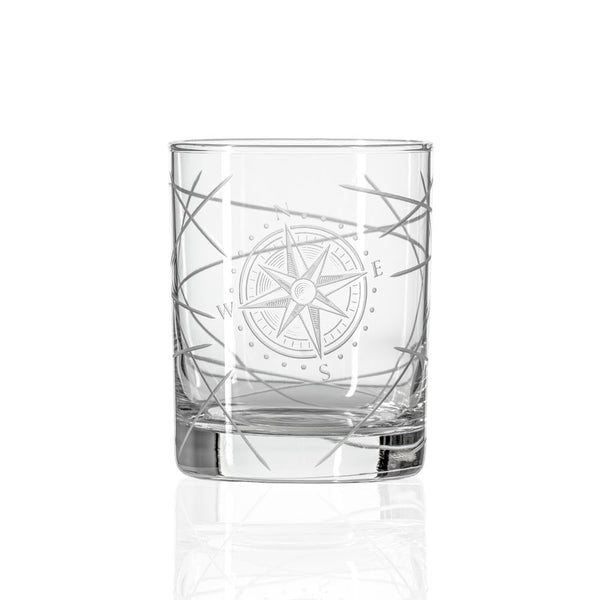 Compass Star Longitude 13oz Double Old Fashioned Whiskey Glass | Set of 2