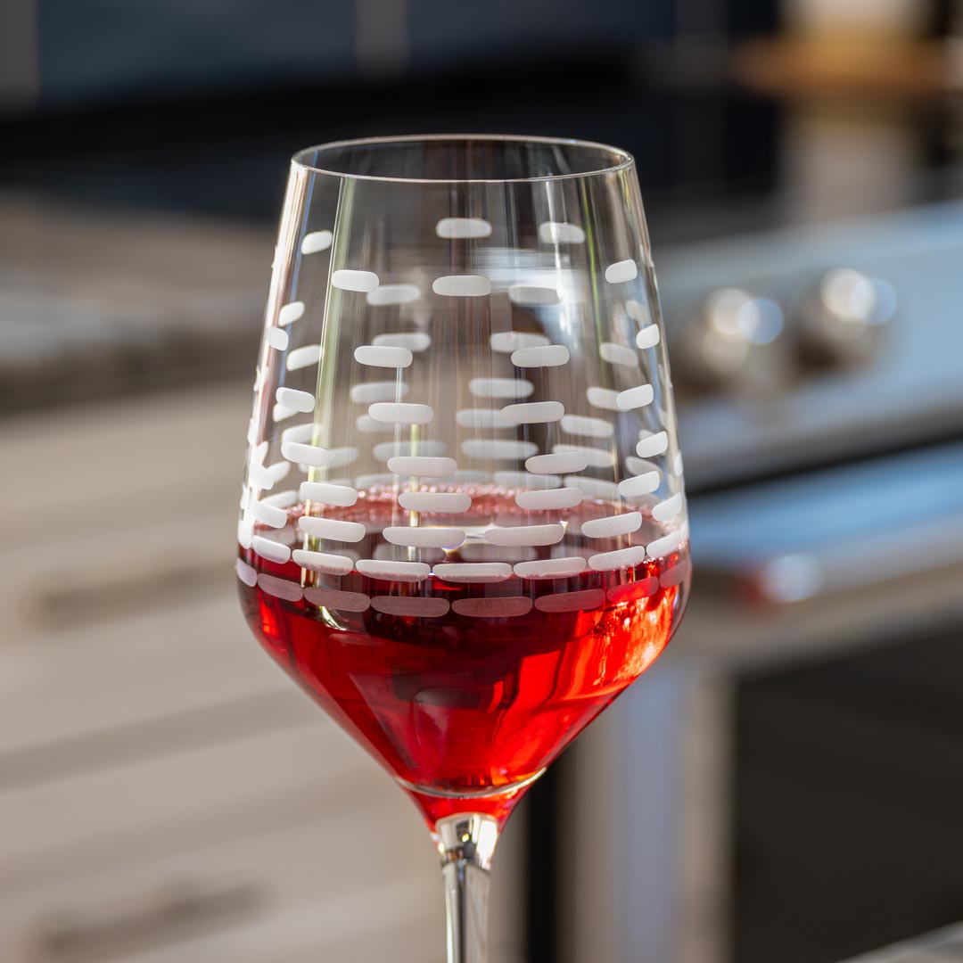 Rolf Glass Strata 19.5oz All Purpose Wine Glass with a nice red wine