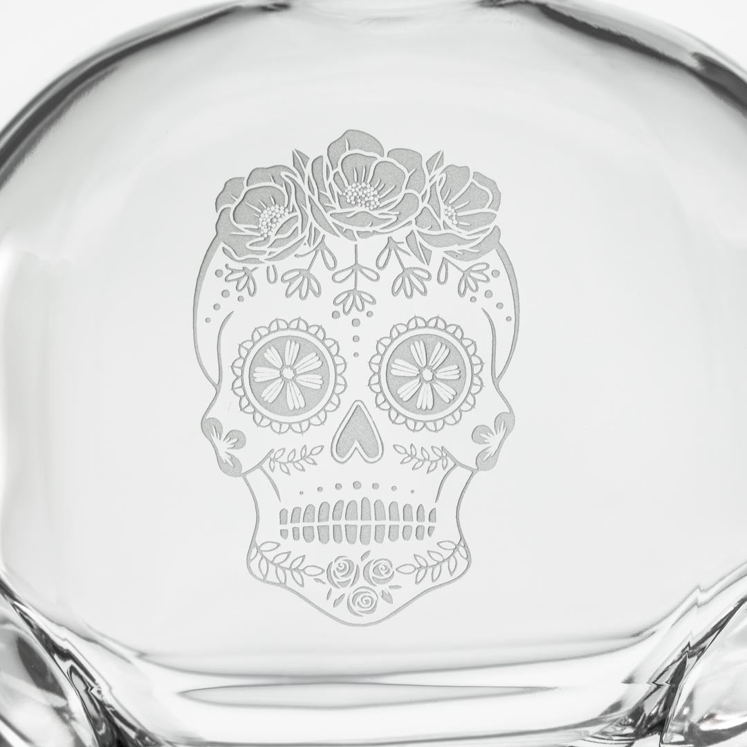 Sugar Skull 23oz whiskey decanter by Rolf Glass