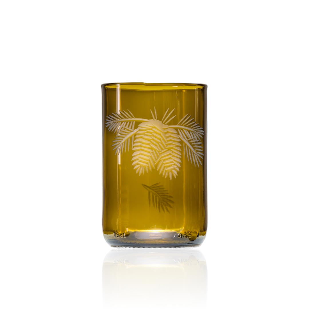 Twice Around Repurposed 12oz Amber Woodland Pine Tumbler by Rolf Glass