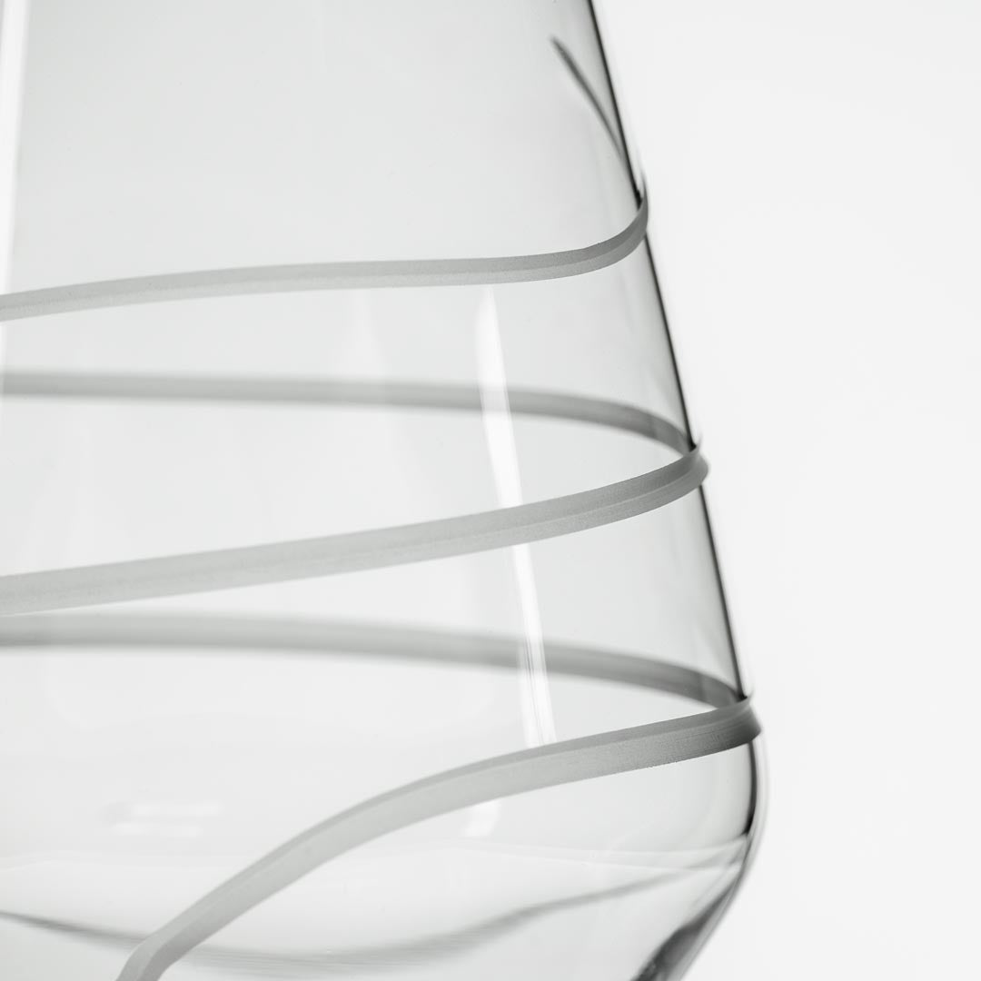 Rolf Glass Twist 18oz Stemless Wine Glass Close Up