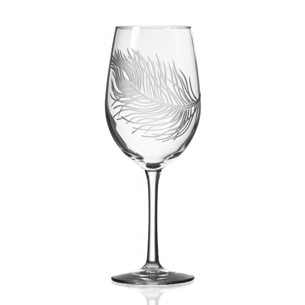 Rolf Glass Peacock White Wine 12oz - Set of 4 Glasses