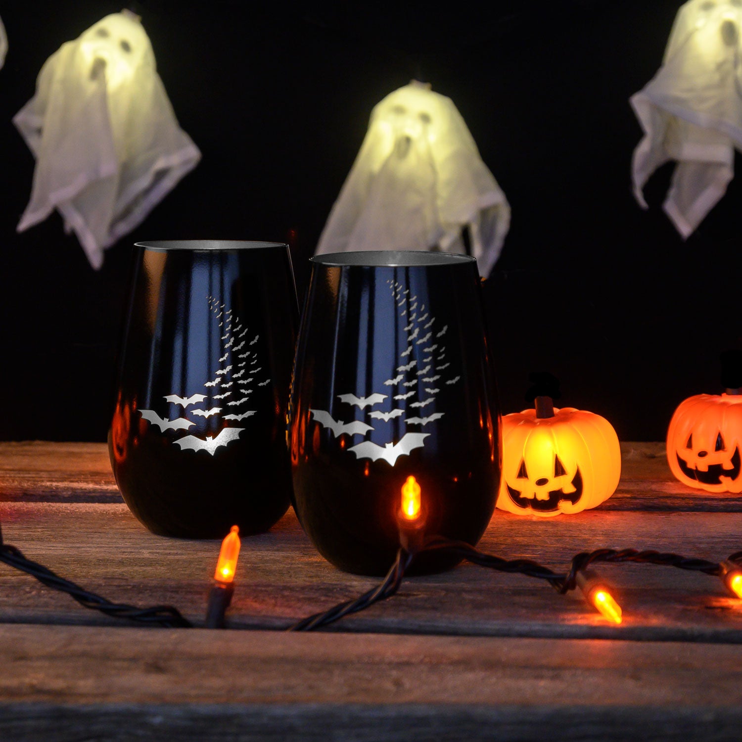 Rolf Glass Going Batty Halloween Candle Holder