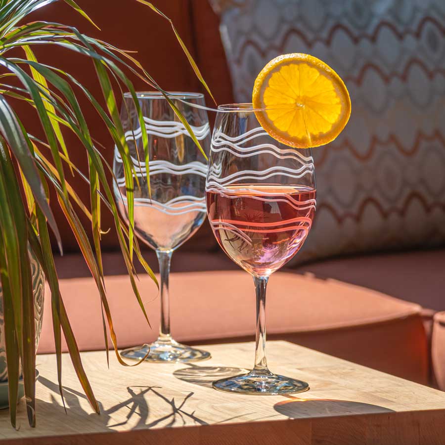 Good Vibrations Glassware | Bold Engraved Spirals & Style Rolf Glass Good Vibrations Glassware | Bold Engraved Spirals & Style Rolf Glass