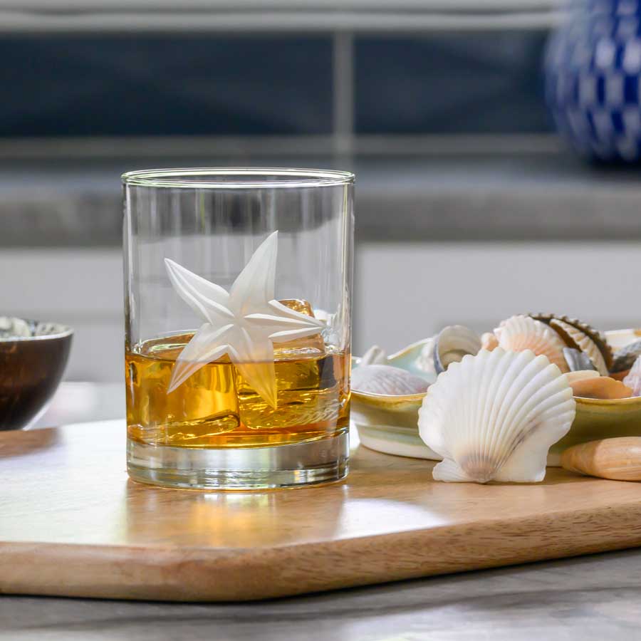Rolf Glass Starfish Coastal Beach Glassware Collection