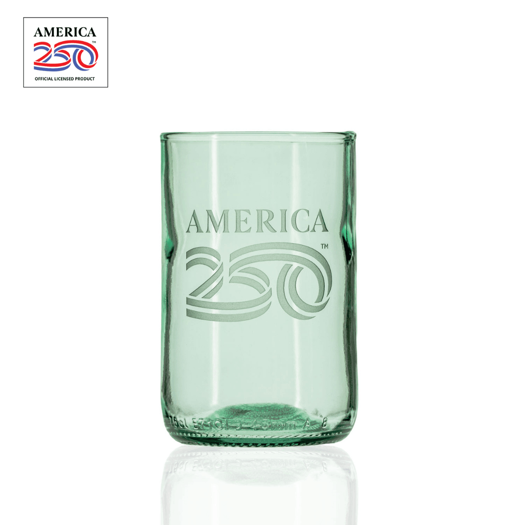 America 250 Twice Around 12oz Antique Green Tumbler by Rolf Glass with OLP