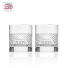 America 250th Anniversary 11oz Bourbon Street On The Rocks Cocktail Glass Set of 2 by Rolf Glass with OLP