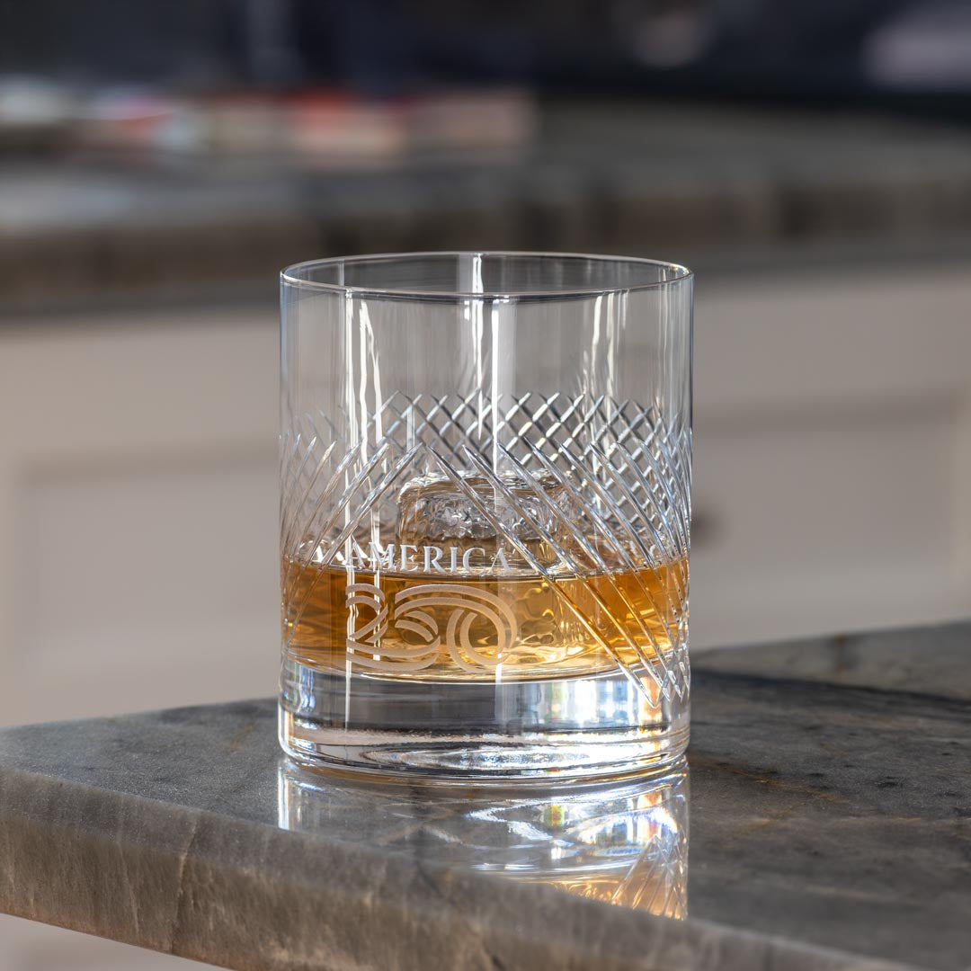 America 250th Anniversary 11oz Bourbon Street On The Rocks Whiskey Cocktail Glass by Rolf Glass