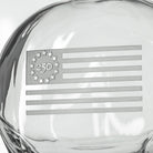 America 250 Betsy Ross Flag 23oz Whiskey Decanter Detailed Sand Engraving by Rolf Glass