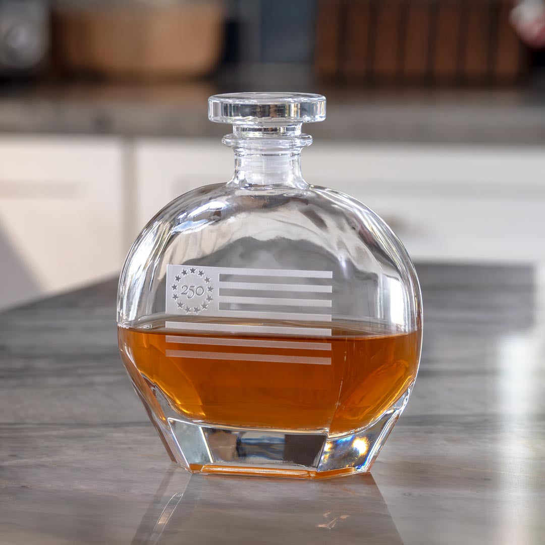 America250™ Betsy Ross Flag 23oz Whiskey Decanter – Rolf Glass