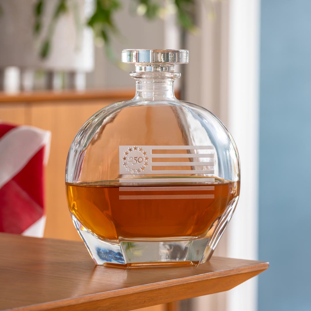 America 250 Betsy Ross Flag 23oz Whiskey Decanter by Rolf Glass