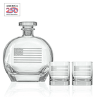 America 250 Betsy Ross 10oz On the Rocks and 23oz Whiskey Decanter 3pc gift set by Rolf Glass with OLP