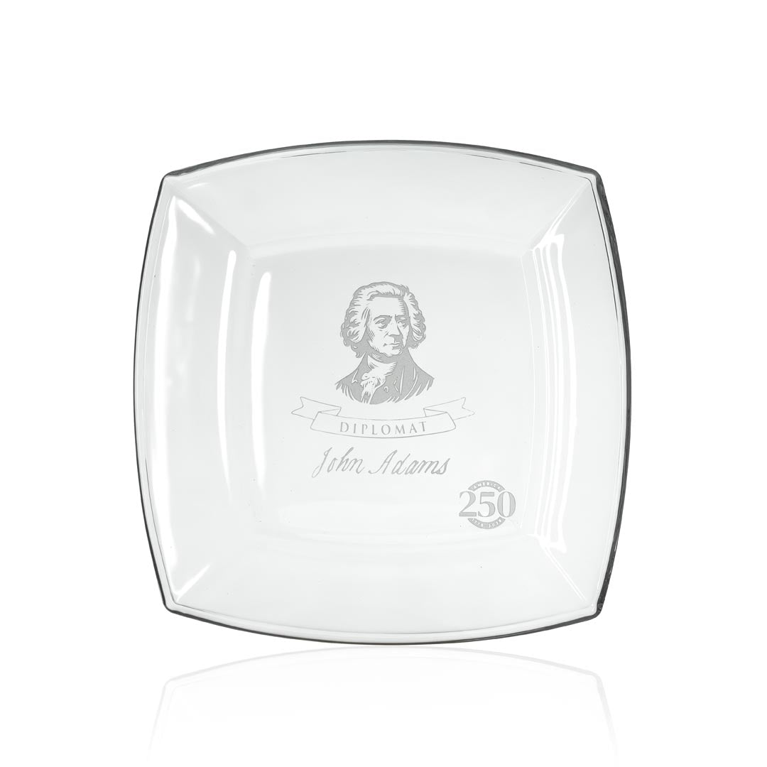 America 250 Founding Fathers 8in Glass Plate John Adams by Rolf Glass