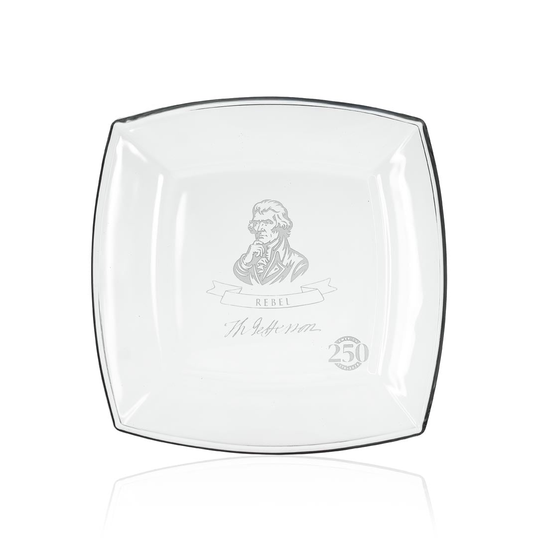 America 250 Founding Fathers 8in Glass Plate Thomas Jefferson by Rolf Glass