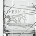 America 250th Anniversary 10oz Longitude On The Rocks Whiskey Cocktail Glass Detailed Engraving by Rolf Glass