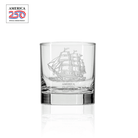 America 250 Tall Ship 10oz On the Rocks Glass by Rolf Glass with OLP