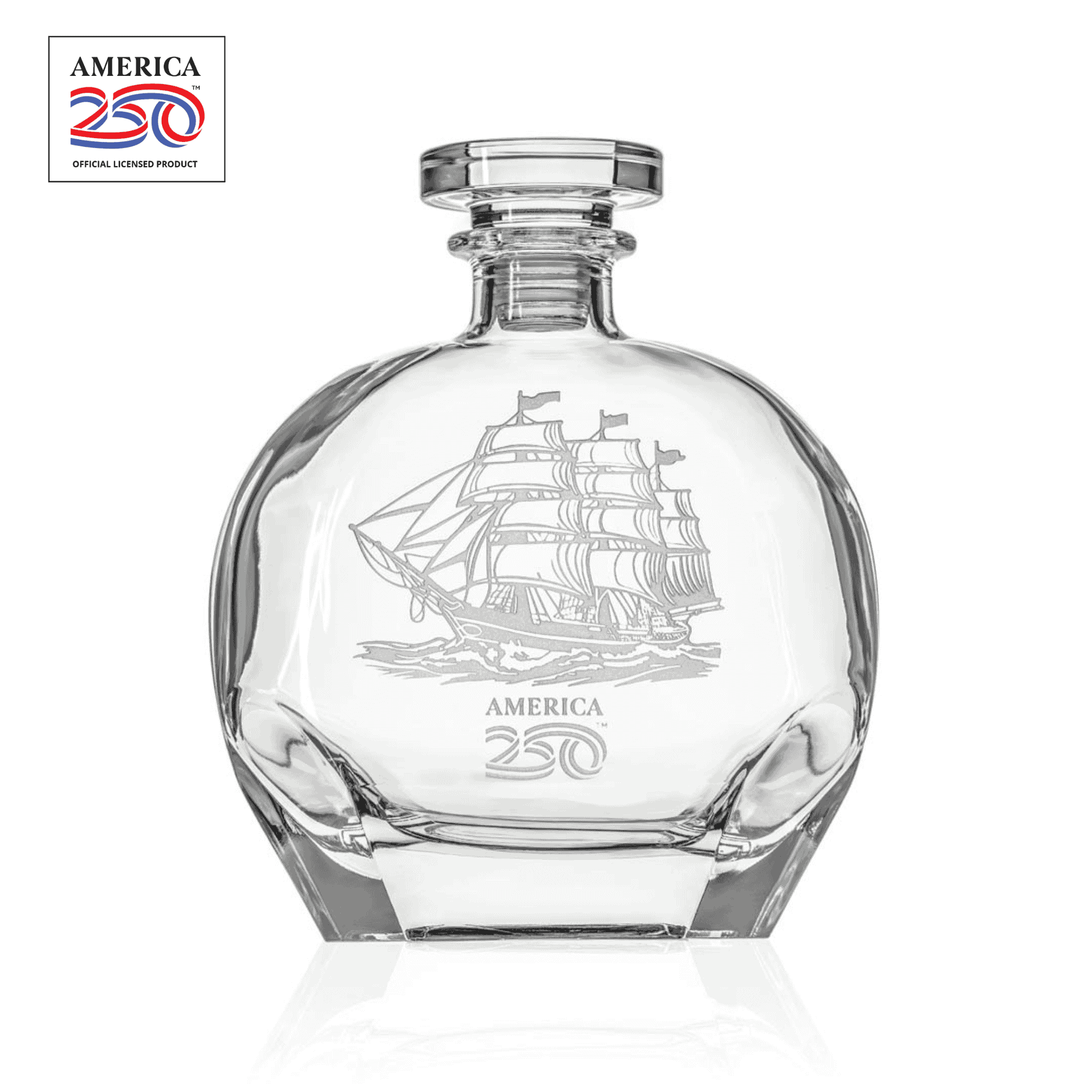 America 250 Tall Ship 23oz Whiskey Decanter by Rolf Glass with OLP