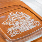America 250 Tall Ship 10in Glass Plate by Rolf Glass
