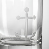 Rolf Glass Anchor On The Rocks Glass closeup detail engraving