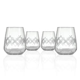 Rolf Glass Argyle 15.75oz Stemless Wine Tumbler Glass set of 4