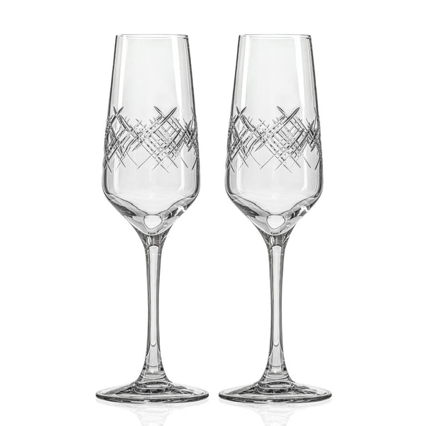 Rolf Glass Argyle 5.57oz Champagne Flute set of 2