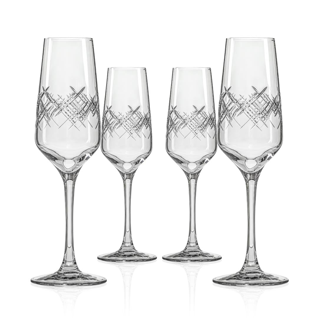 Rolf Glass Argyle 5.57oz Champagne Flute set of 4