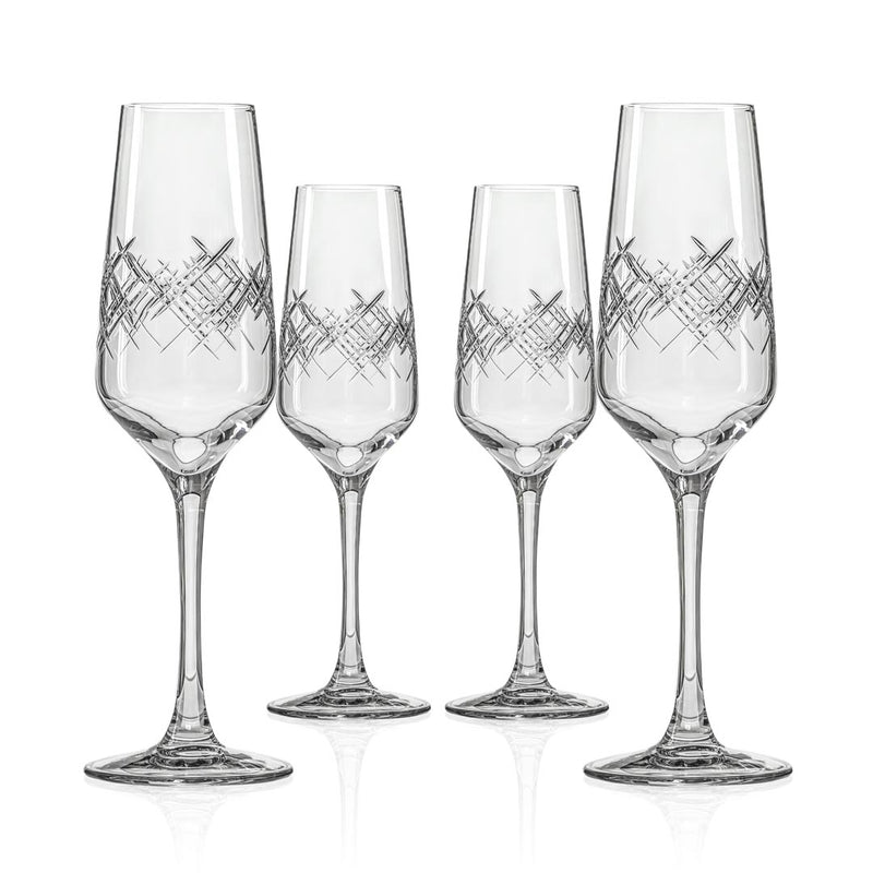 Rolf Glass Argyle 5.57oz Champagne Flute set of 4